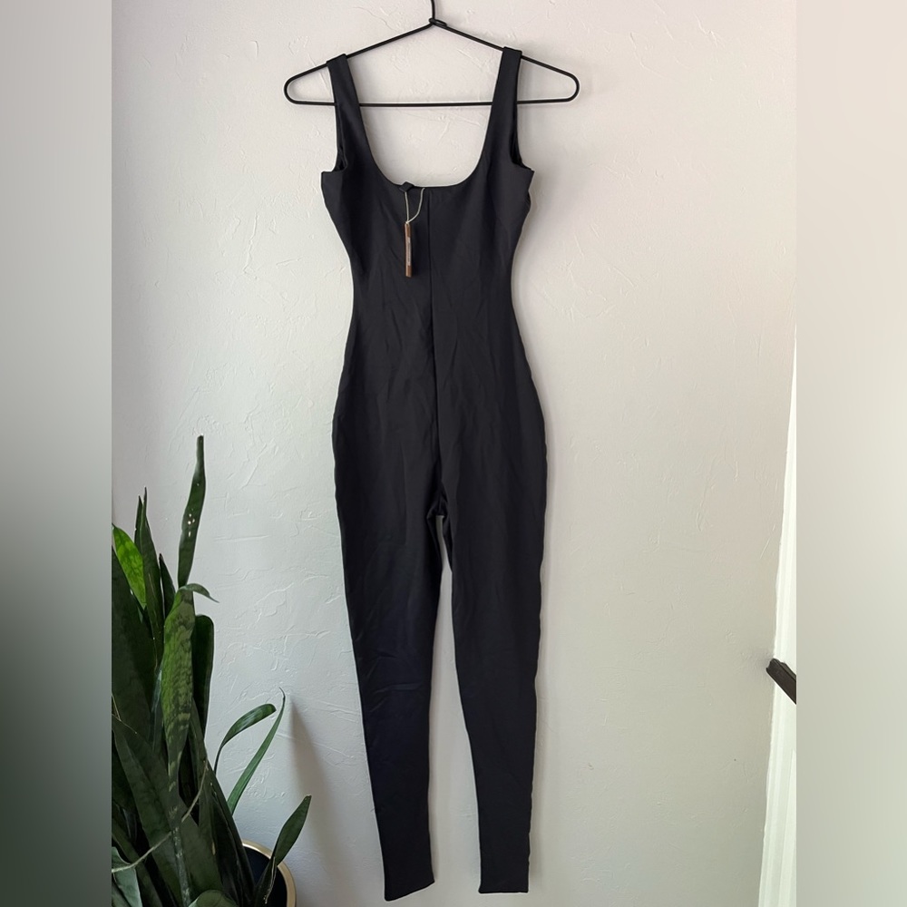 🖤SKIMS ALL IN ONE SQUARE NECK SHINE TANK JUMPSUIT ONESIE ONYX S - Picture 7 of 8